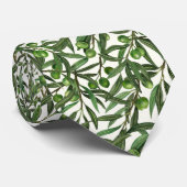 Olive-Äste auf weißer Seite Krawatte (Gerollt)