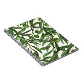 Olive-Äste auf weißer Seite Notizblock (Rechte Seite)