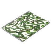 Olive-Äste auf weißer Seite Notizblock (Linke Seite)