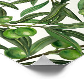 Olive-Äste auf weißer Seite Poster (Ecke)