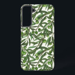 Olive-Äste auf weißer Seite Samsung Galaxy Hülle<br><div class="desc">Handbemaltes,  nahtloses Aquarell mit Olivenzweigen</div>