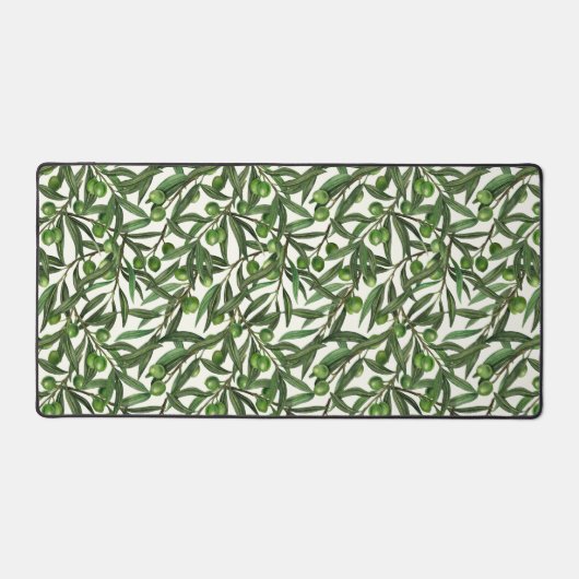 Olive-Äste auf weißer Seite Schreibtischunterlage (Vorderseite)