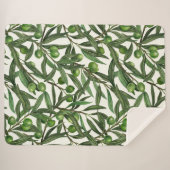 Olive-Äste auf weißer Seite Sherpadecke (Vorderseite (Horizontal))