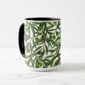 Olive-Äste auf weißer Seite Tasse (Vorderseite Links)