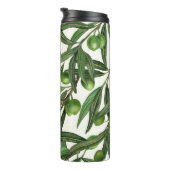 Olive-Äste auf weißer Seite Thermosbecher (Nach rechts gedreht)