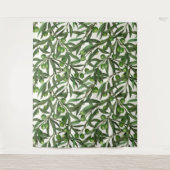 Olive-Äste auf weißer Seite Wandteppich (Vorderseite)