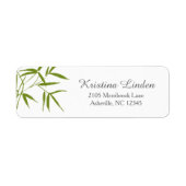 Olive Bamboo Return Address Label / Script Schrift (Vorne)