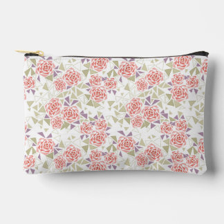 olive beige mosaic floral pattern retro  zubehörtasche