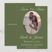 Olive & Beige Save the Date (Vorne/Hinten)