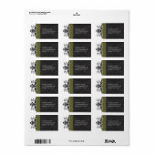 Olive Black Damask Address Labels - Adressaufkleber (Vorne)