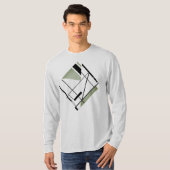 Olive Black Diagonal MCM Look Geometrie Abstrakt T-Shirt (Vorne ganz)