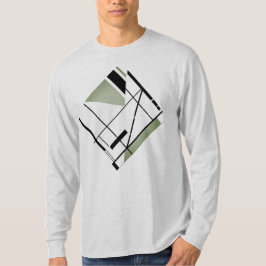 Olive Black Diagonal MCM Look Geometrie Abstrakt T-Shirt