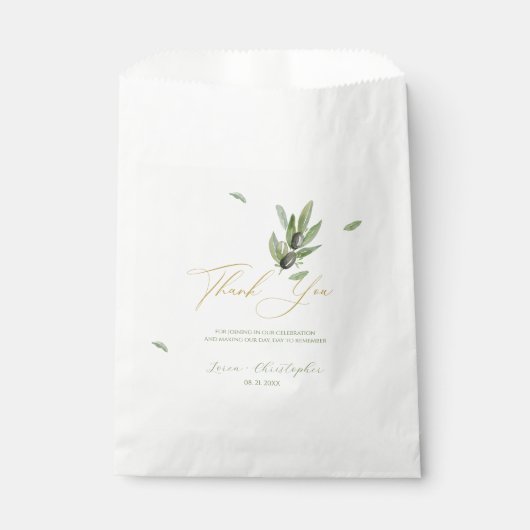 Olive Blätter der Toskana Branch Vielen Dank Geschenktütchen (Vorderseite)
