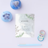 Olive Blätter Dusty Blue Wedding Flyer (Einzeln)