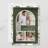 Olive Blätter Foto Collage QR Code Brautparty Einladung (Rückseite)