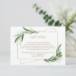 Olive Blätter für Wasserfarben Gold Wedding Gift W Begleitkarte
