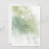 Olive Blätter Goldrahmen Hochzeitsfeiern Einladung (Rückseite)