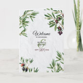 Olive Blätter Griechische Insel Hochzeitsorden Programm (Vorderseite)