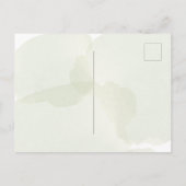 Olive Blätter Grüne Aquarellschrift Hochzeit Einladungspostkarte (Rückseite)