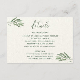 Olive Blätter Hochzeitskarte Begleitkarte
