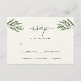 Olive-Blätter Hochzeitskarte RSVP Karte