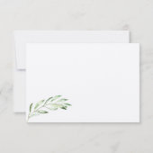 Olive-Blätter Hochzeitskarte RSVP Karte (Rückseite)