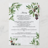 Olive-Blätter Hochzeitstag Begrüßung Programm (Rückseite)