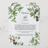 Olive-Blätter Hochzeitstag Begrüßung Programm (Vorne/Hinten)