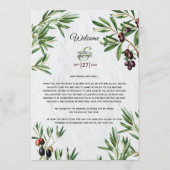 Olive-Blätter Hochzeitstag Begrüßung Programm (Vorderseite)