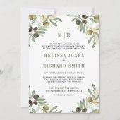 Olive-Blätter in einem QR-Code Einladung (Vorderseite)