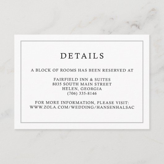 Olive Blätter Monogram Wappen Details Card Begleitkarte (Vorderseite)