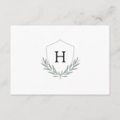 Olive Blätter Monogram Wappen Details Card Begleitkarte (Rückseite)