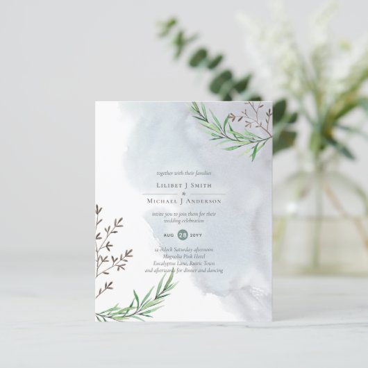 Olive Blätter Wedding Dusty Blue Lemon (Stehend Vorderseite)