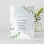 Olive Blätter Wedding Dusty Blue Lemon (Stehend Vorderseite)