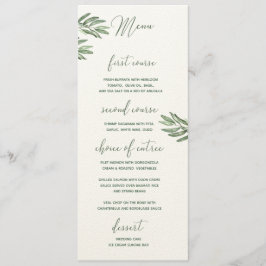 Olive Blätter Wedding Menu Menükarte
