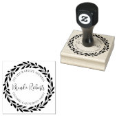 Olive-Blätter Wreath Custom Modern Typografy Gummistempel (Stempel)