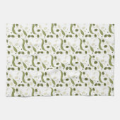 Olive Blätter Zweige Botanische Grünflächen Design Geschirrtuch (Horizontal)