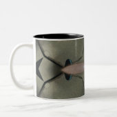 Olive Blue Brown einzigartiges Design Zweifarbige Tasse (Links)
