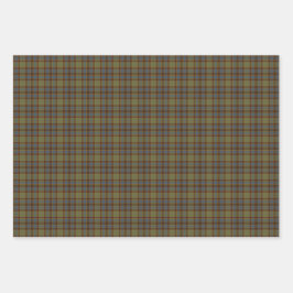 Olive Blue Orange Plaid Tartan Geschenkpapier Set