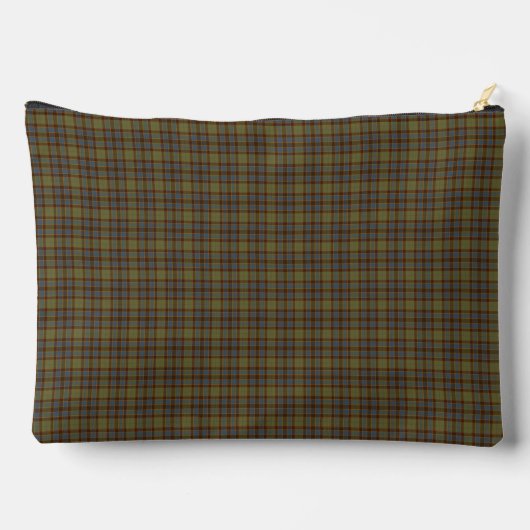Olive Blue Plaid Tartan Pattern Zubehörtasche (Rückseite)