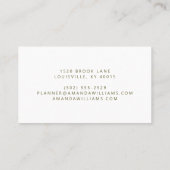 Olive Boho Floral Design Business Card Visitenkarte (Rückseite)