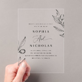 Olive Botanical Wedding | Elegante italienische Ve Acryleinladungen