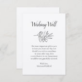 Olive Botanical Wishing Well rustic kraft Wedding Begleitkarte (Vorne/Hinten)