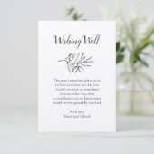 Olive Botanical Wishing Well rustic kraft Wedding Begleitkarte (Stehend Vorderseite)