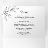 Olive Botanische Hochzeit Dreifach Gefaltete Einladung (Innen Erste Seite)