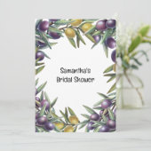Olive botanisches Blattwerk Moderne Olivenöle Chic Einladung (Stehend Vorderseite)