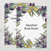 Olive botanisches Blattwerk Moderne Olivenöle Chic Einladung (Vorne/Hinten)