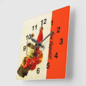 Olive bottles cooking still life quadratische wanduhr (Winkel)