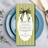 Olive-Bow-Hochzeitsplatzsetting-Dankeskarten Programm