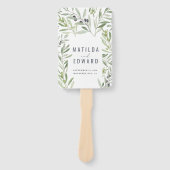 Olive Branch Aquarell bemalt Hochzeitshandfächer Fächer (Vorderseite)